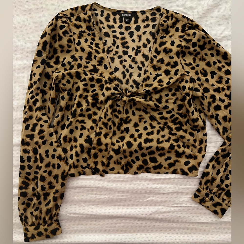 Express cheetah print work blouse
